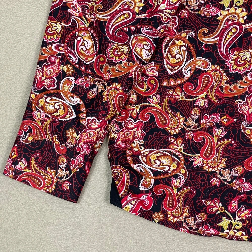 SILVER STONE Collection Modern Fit Men's Long Sleeve Button Down Shirt L Paisley